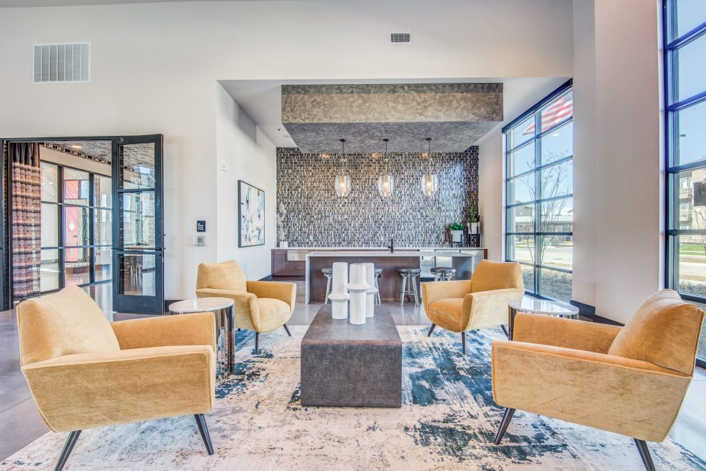 Clubhouse seating area with bar